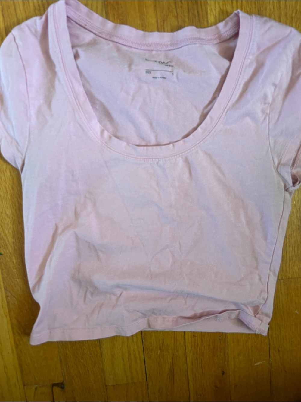 Pac Sun Light Pink Scoop Neck Cropped Tee